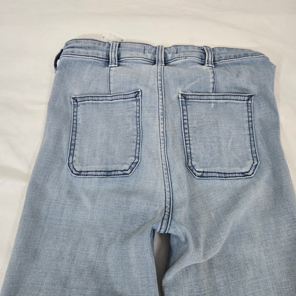 Abercrombie Fitch Flare Jeans Womens 26 High Rise Patch Pocket Button Fly Blue - Picture 11 of 12